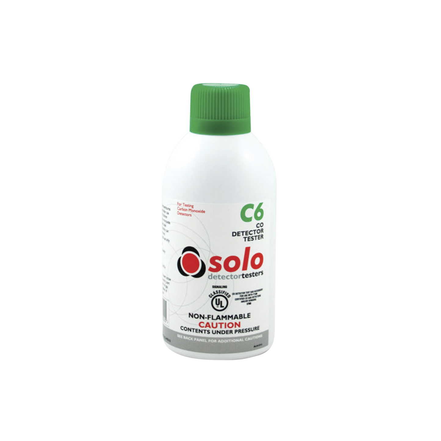 SOLO-C6 - Lata De Gas De Monóxido De Carbono (CO) Genuino Para Prueba De Detectores De CO, Uso Manual o En Dispensadores SOLO-330/SOLO-332, Listado UL