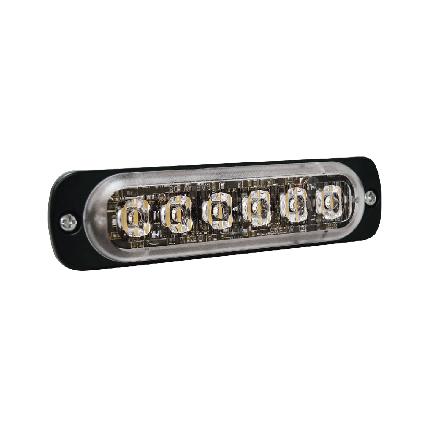 SP6R - Luz Auxiliar de 6 LED, Roja, Bisel Negro, Lente Transparente