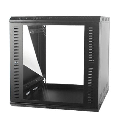 SR-1912-GFP Gabinete para Montaje en Pared Cuerpo Fijo, con 12 Unidades de Rack, de 19in, Puerta de Cristal Templado, Fabricado en Acero