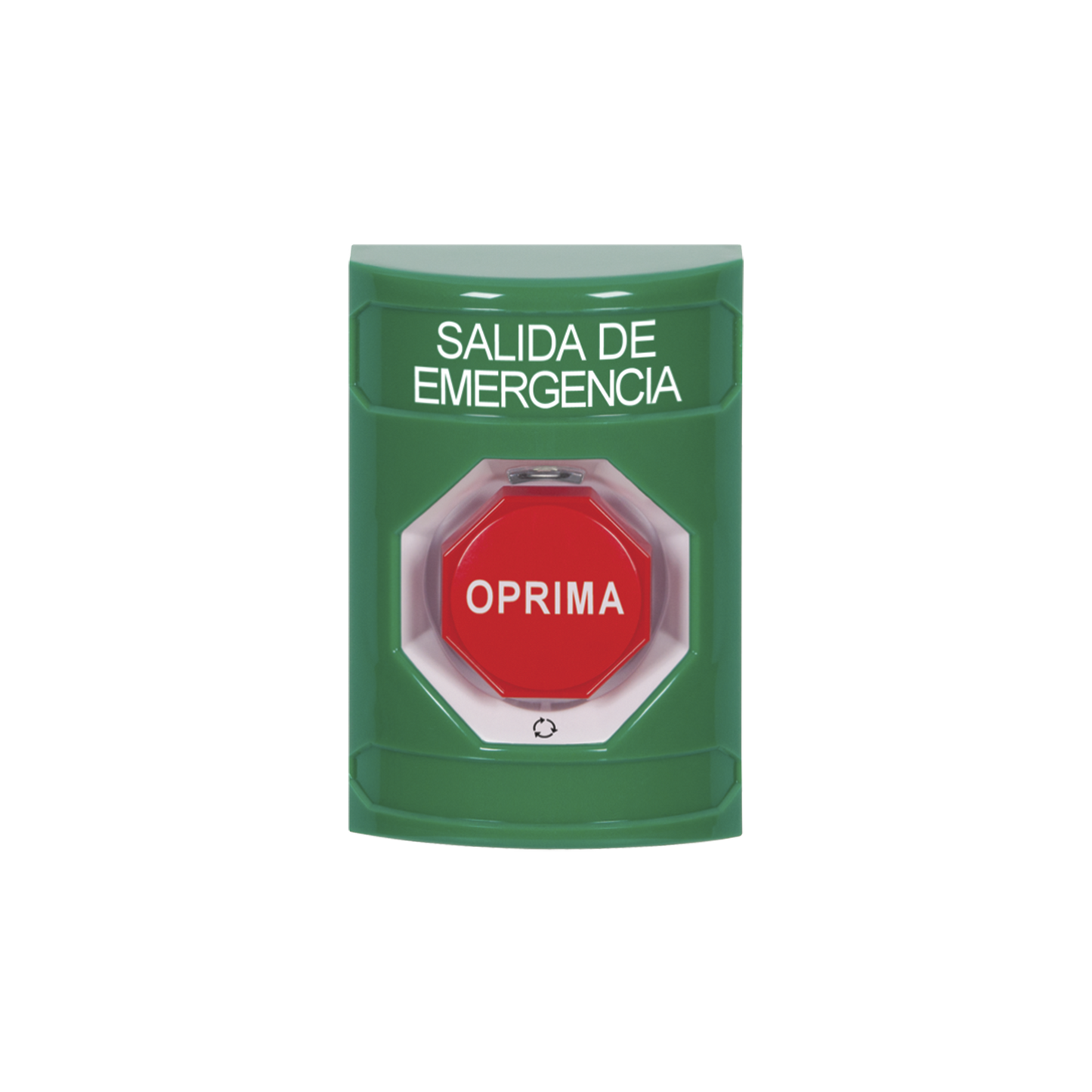 SS2109EX-ES - Botón de Salida de Emergencia , Texto en Español, Acción Mantenida, Girar para Restablecer, LED de iluminación