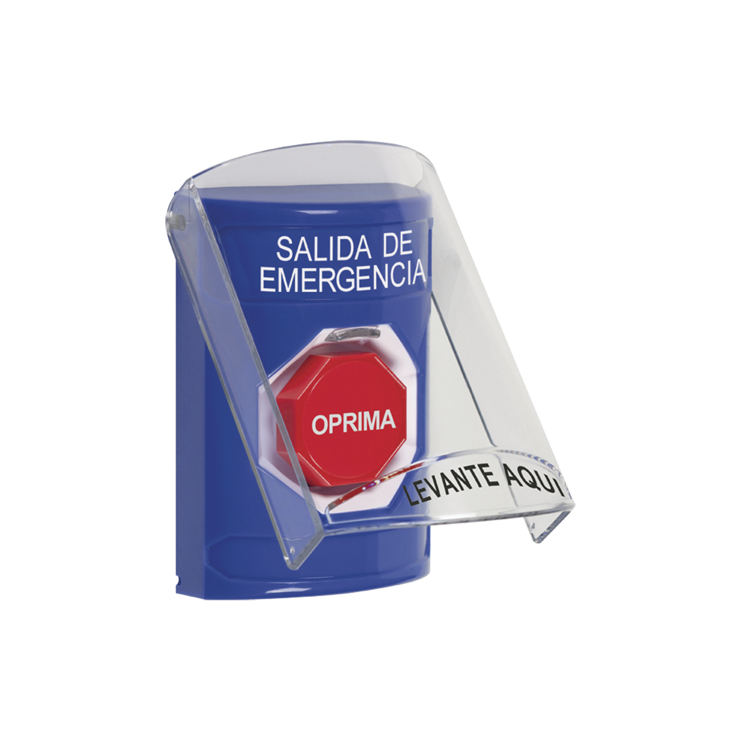 SS2422EX-ES Botón de Salida de Emergencia, Texto en Español, Tapa Protectora de Policarbonato Súper Resistente, Restablecimiento con Llave