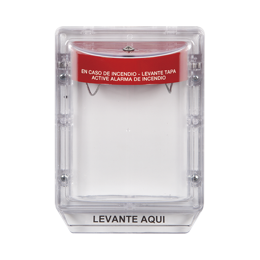 STI-1100-ES Cubierta Protectora de Policarbonato Serie Stopper II® , Con Bocina, Sin Espaciador, Montaje Empotrado, Etiqueta en Español