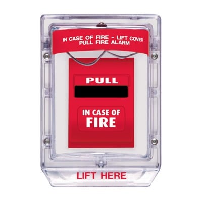 STI-1200 Cubierta Protectora Serie Stopper II® De Policarbonato Super Resistente, Montaje Empotrado, Texto En Inglés, Sin Bocina