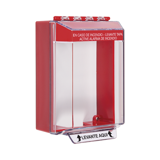 STI-14210FR-ES Cubierta Universal De Montaje Superficial, Con Espaciador 1.46, Serie Universal Stopper® Texto De Incendio En Español