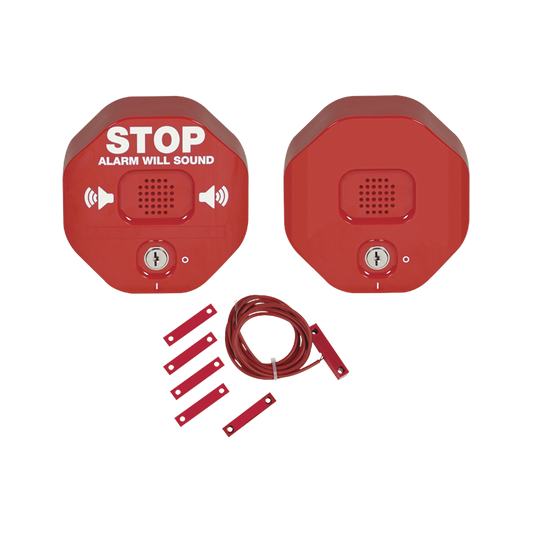 STI-6404 Alarma multifunción Exit Stopper® con bocina remota, para puertas dobles