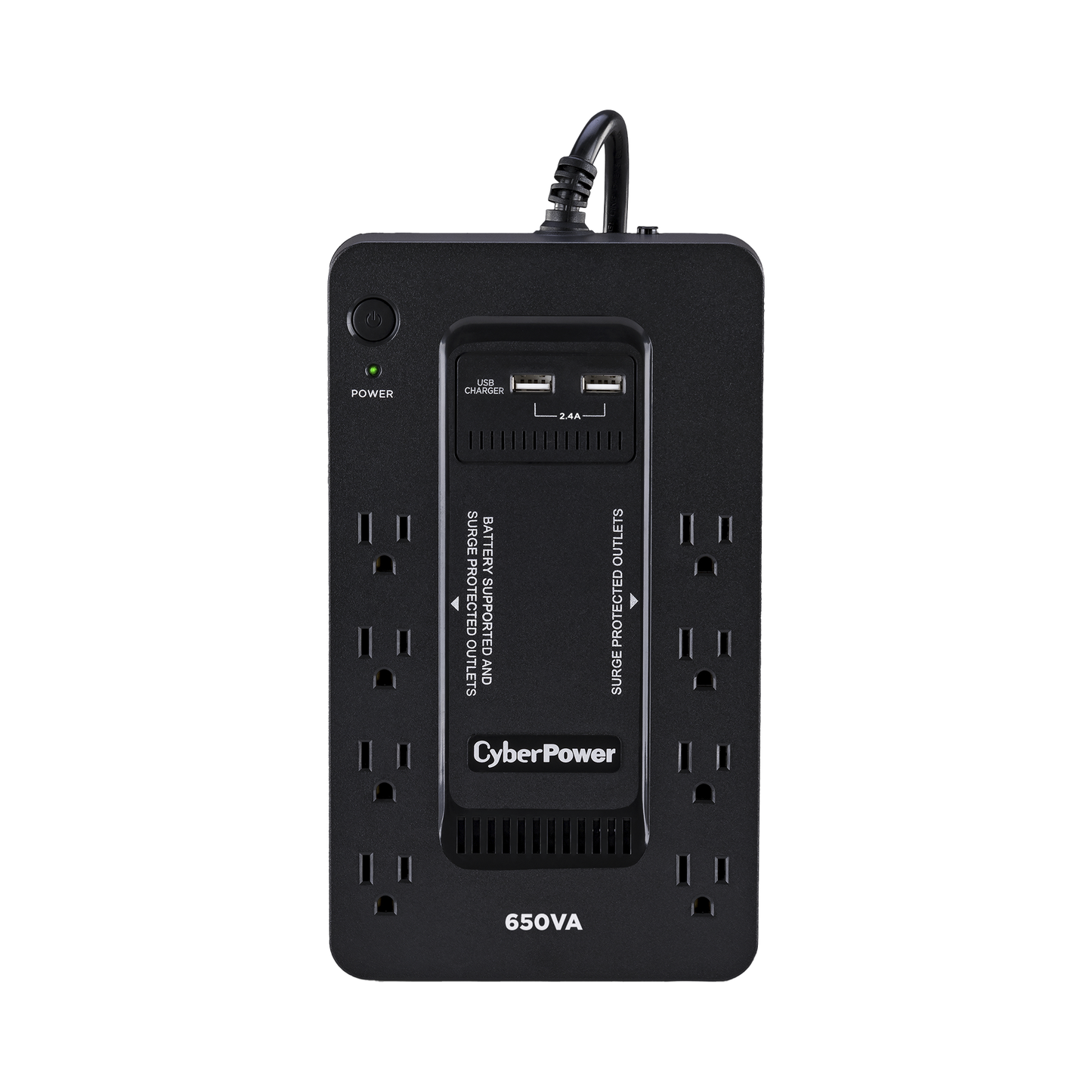 SX650U - UPS de 650 VA/390 W, Topología Standby con Modo Ahorrador ECO, Entrada 120 Vca NEMA 5-15P, Con 8 Tomas NEMA 5-15R