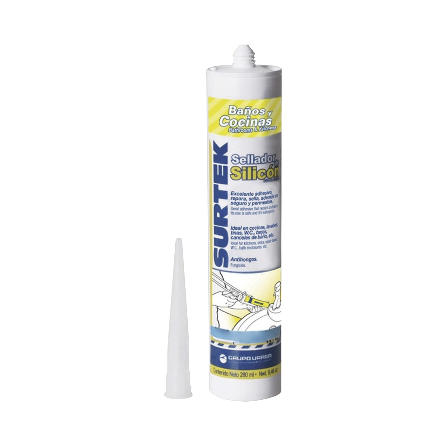 SYS-113-452 - Silicón Para Baños y Cocinas /Color Blanco / Contenido 280 ml.