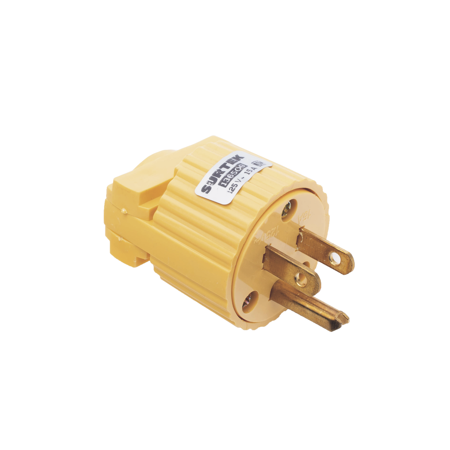 SYS-136-509 Clavija con Abrazadera Plástica Aterrizada / 127 V CA 15 A Max. / Fabricada en Plastico ABS.