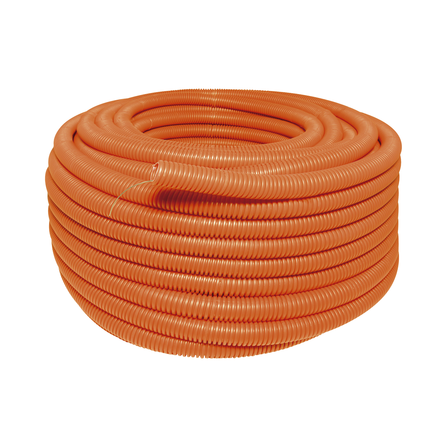 SYS-136850 - Manguera Poliducto Corrugado Flexible Naranja Reforzado de 1/2" x 100 m Para Instalaciones Eléctricas /Polietileno Alta Densidad HDPE/ Sin guía /Resistente a Intemperie.