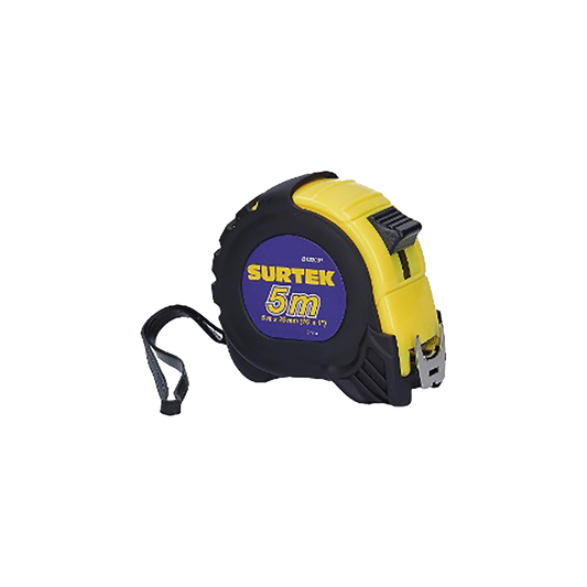 SYS-B122081 Flexometro anti impacto de 5 metros, cinta ancha con boton de freno.