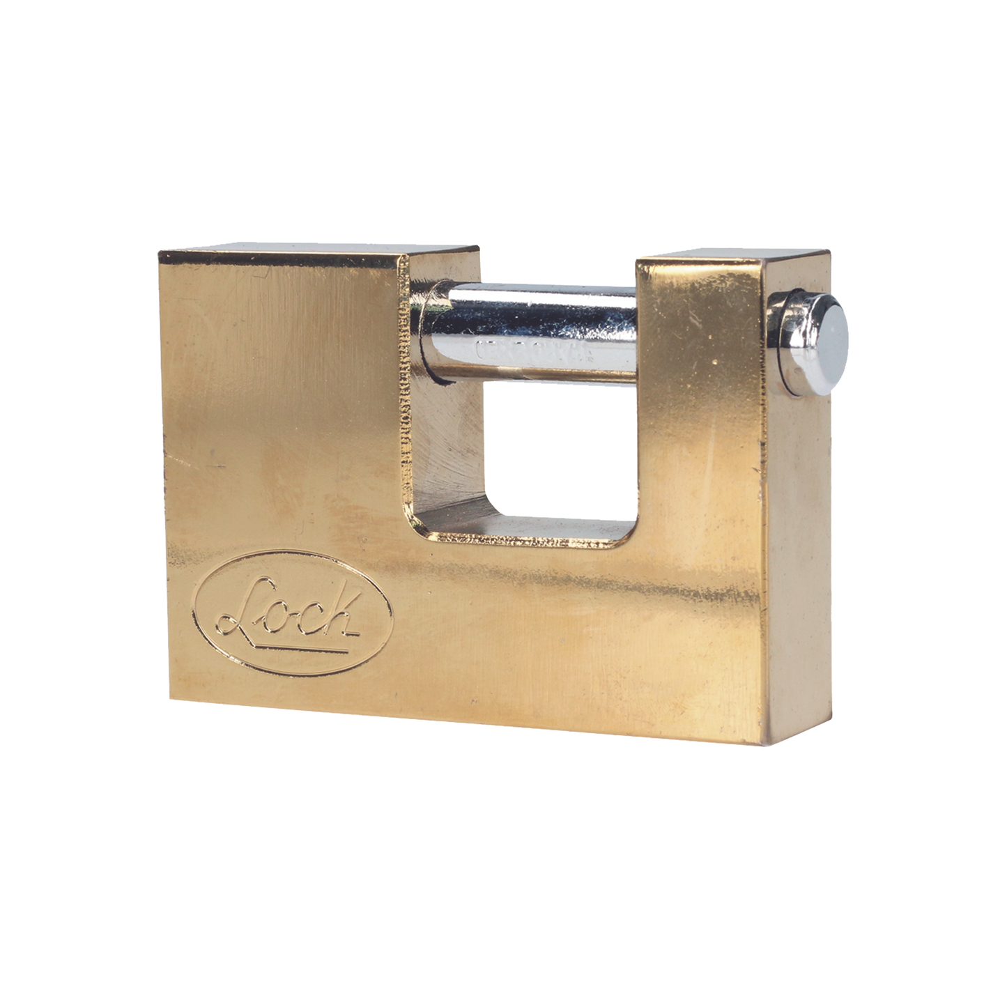 SYS-L22-C80-ELBB - Candado de acero para Cortina Metálica / Medida 80 mm/ Acabado Latón Brillante / Nivel de Seguridad 6 / Llave Estándar.