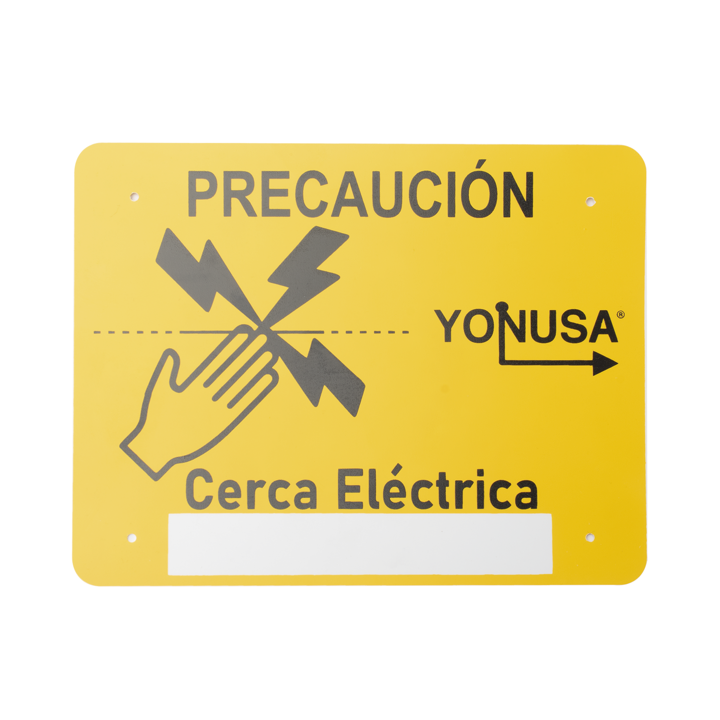 SYSLETV2 - Letrero de PRECAUCION para cercas electrificadas (21.8 x 17 cm)