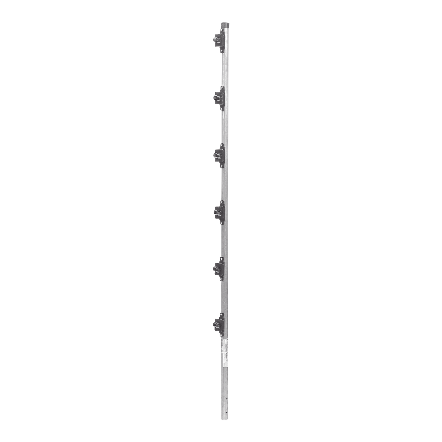 SYS-POST-10 - Poste con 6 Aisladores de PASO para Cerca Electrificada. Tubo Galva. de 1.4m, cal. 18 de 1" Diam. (Sin pintar).