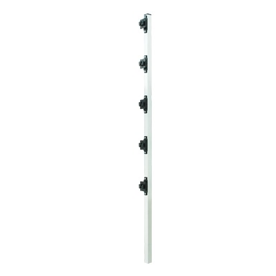 SYS-POST-2 - Poste de Paso de 1.2m para Cerca Electrificada de PTR Cuadrado de Aluminio de 1" de lado con 5 Aisladores Instalados.