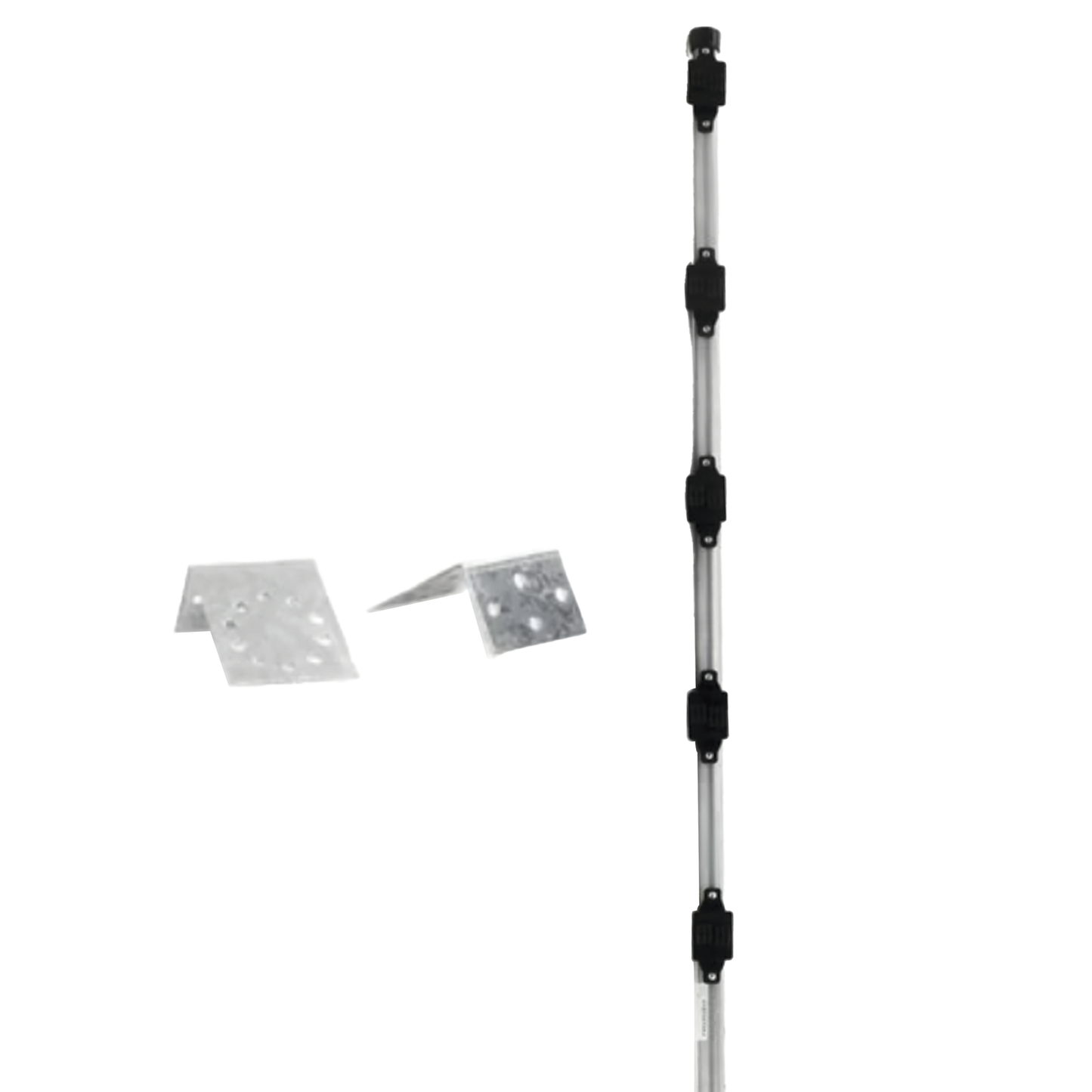 SYS-POST-3-V2 Poste con altura de 1m para cercos eléctricos/ Incluye base multiposicion fabricado 100% con acero galvanizado con 5 aisladores de paso