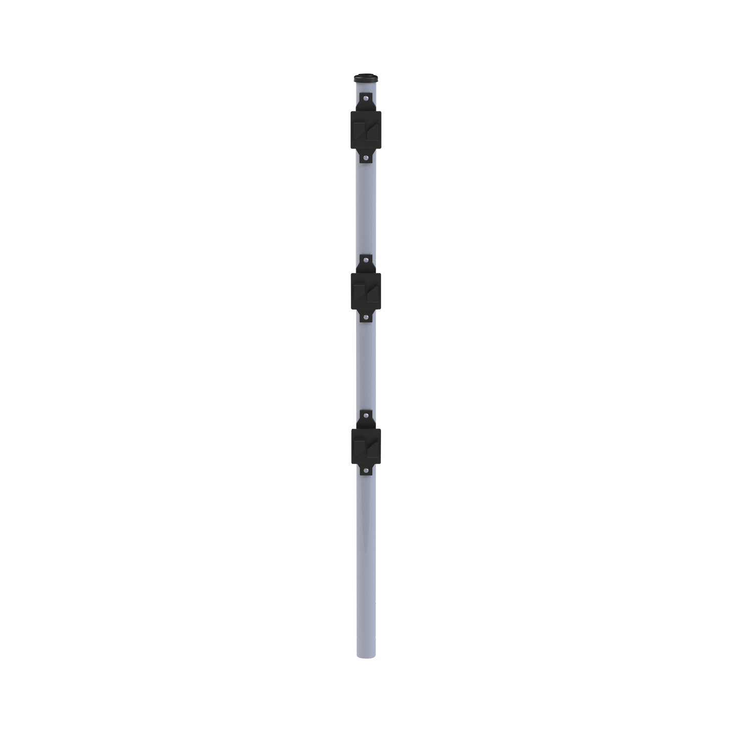 SYS-POST-7 - Poste de Paso de 0.75m para Cerca Electrificada. Tubo Galvanizado cal. 18 de 1"Diam. con Tapón y 3 Aisladores Instalados.