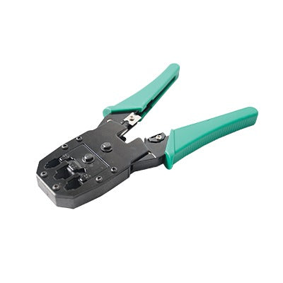 SYSRJ45CT - Pinzas para plegar (Ponchadoras) cables RJ11, RJ12, RJ45 telefónicos y cables de red Cat5e, Cat6, Cat6a y con Cavidades para 4, 6 y 8 conductores.