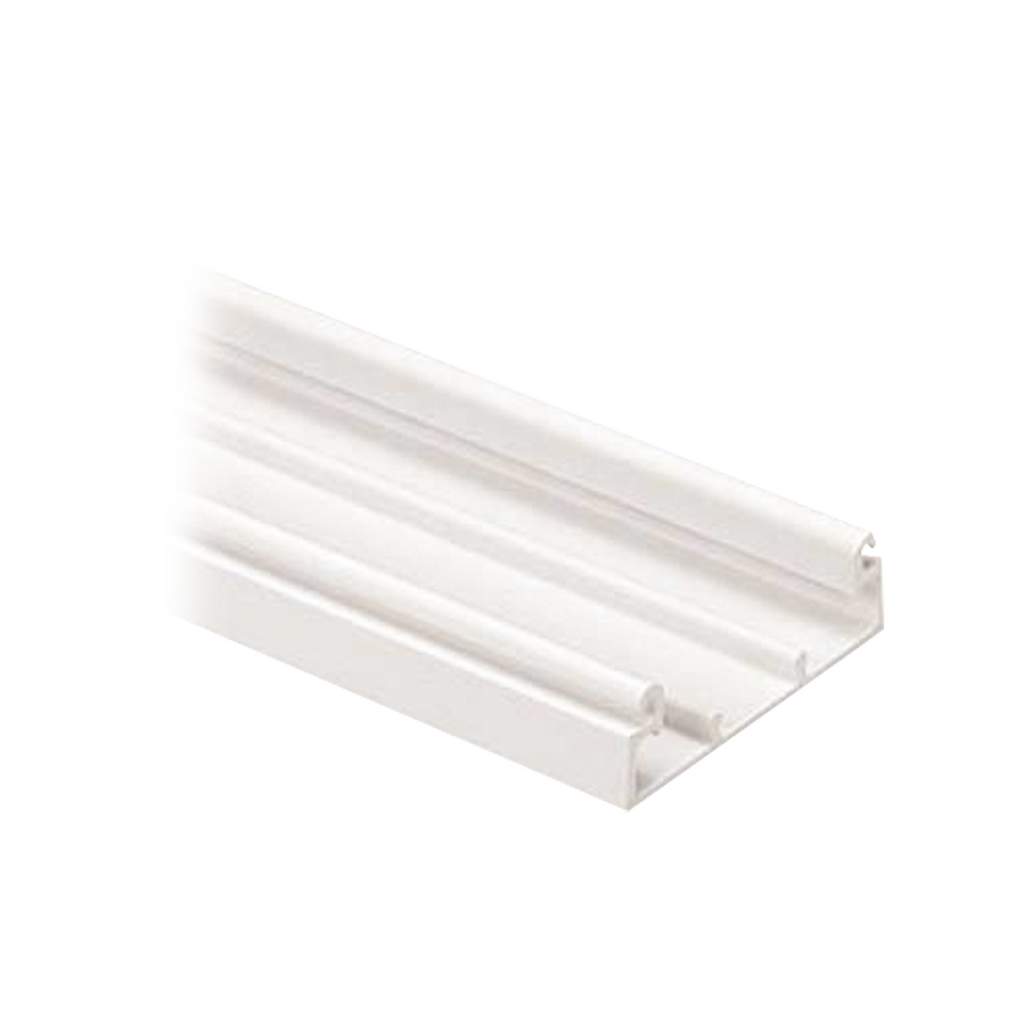 T45BIW8-A - Base para canaleta T-45, de PVC rígido, con cinta adhesiva y orificios pre-perforados para montaje, 60.3 x 18.5 x 2400 mm, Color Blanco Mate