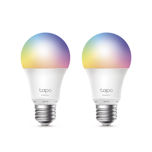 TAPOL530E2PACK Kit 2 Focos WIFI Multicolor, Intensidad y Color Regulables, Comandos de Voz Mediante Amazon Alexa/Google Assisten