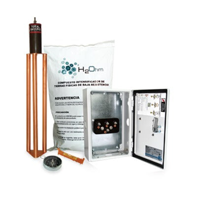 TG-45K - Kit de puesta a tierra de 45 A con Electrodo, Filtro, Acoplador y Compuesto H2Ohm.