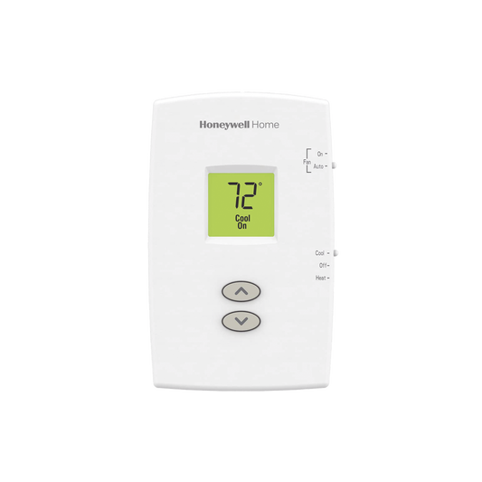 TH1110DV1009/U Termostato para sistemas de una sola etapa calor y frio, no programable vertical PRO 1000