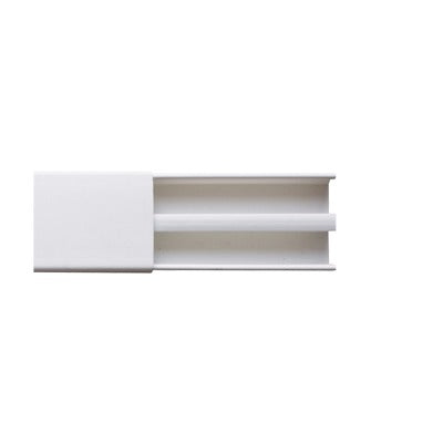 PT-48 - Canaleta blanca dos vías, de PVC auto extinguible, 48 x 16 x tramo 2.5m (6101-01250)