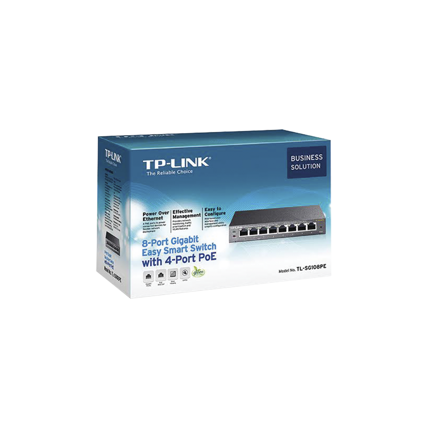 TL-SG108PE - Easy Smart Switch PoE JetStream , 8 puertos 10/100/1000 Mbps 55 W