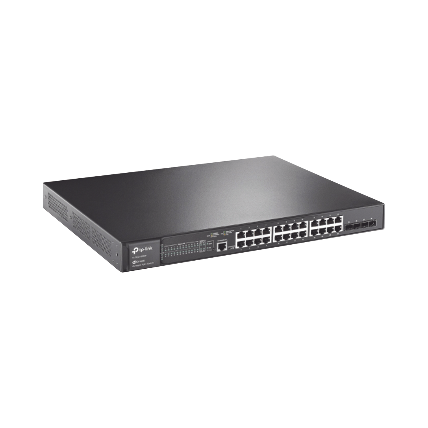 TL-SG3428MP - Switch L2+ Omada PoE+ / 24 Puertos PoE+ 10/100/1000 Mbps / 4 Puertos SFP 1G / 2 Puertos Consola (RJ45 y microUSB) / Administración Centralizada Omada o Stand-Alone / Multicast IGMP / Calidad de Servicio / Presupuesto PoE 384W / Montaje en...