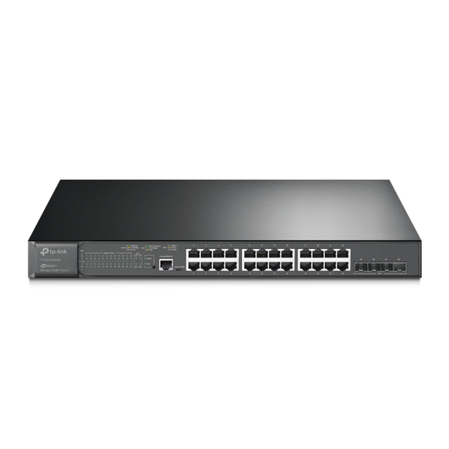TL-SG3428XMP - Switch L2+ Omada PoE+ / 24 Puertos PoE+ 10/100/1000 Mbps / 4 Puertos SFP+ 10G / 2 Puertos Consola (RJ45 y microUSB) / Administración Centralizada Omada o Stand-Alone / Multicast IGMP / Presupuesto PoE 384W / Montaje en Rack / (SG3428XMP)
