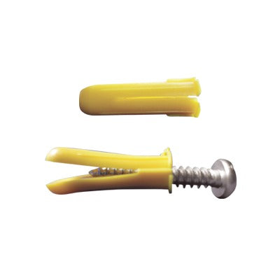 TP-1X-KIT - Paquete de 20 taquetes amarillo 1" y 20 tornillos 8mm x 1"