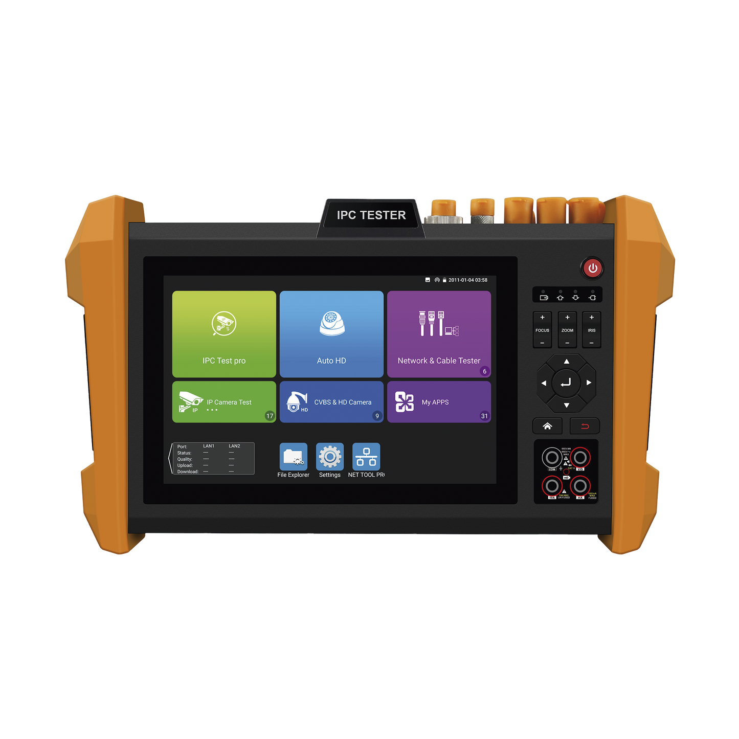 TPTURBO8KPLUS - Tester Profesional Multifunción | Pantalla Táctil 7" | Láser Integrado | Cámara Integrada | Prueba IP/HD Coaxial | 4K/8K | H.265/H.265 | ONVIF | WiFi | Analizador de Cable | Medidor de Potencia Óptica y Red | TDR |