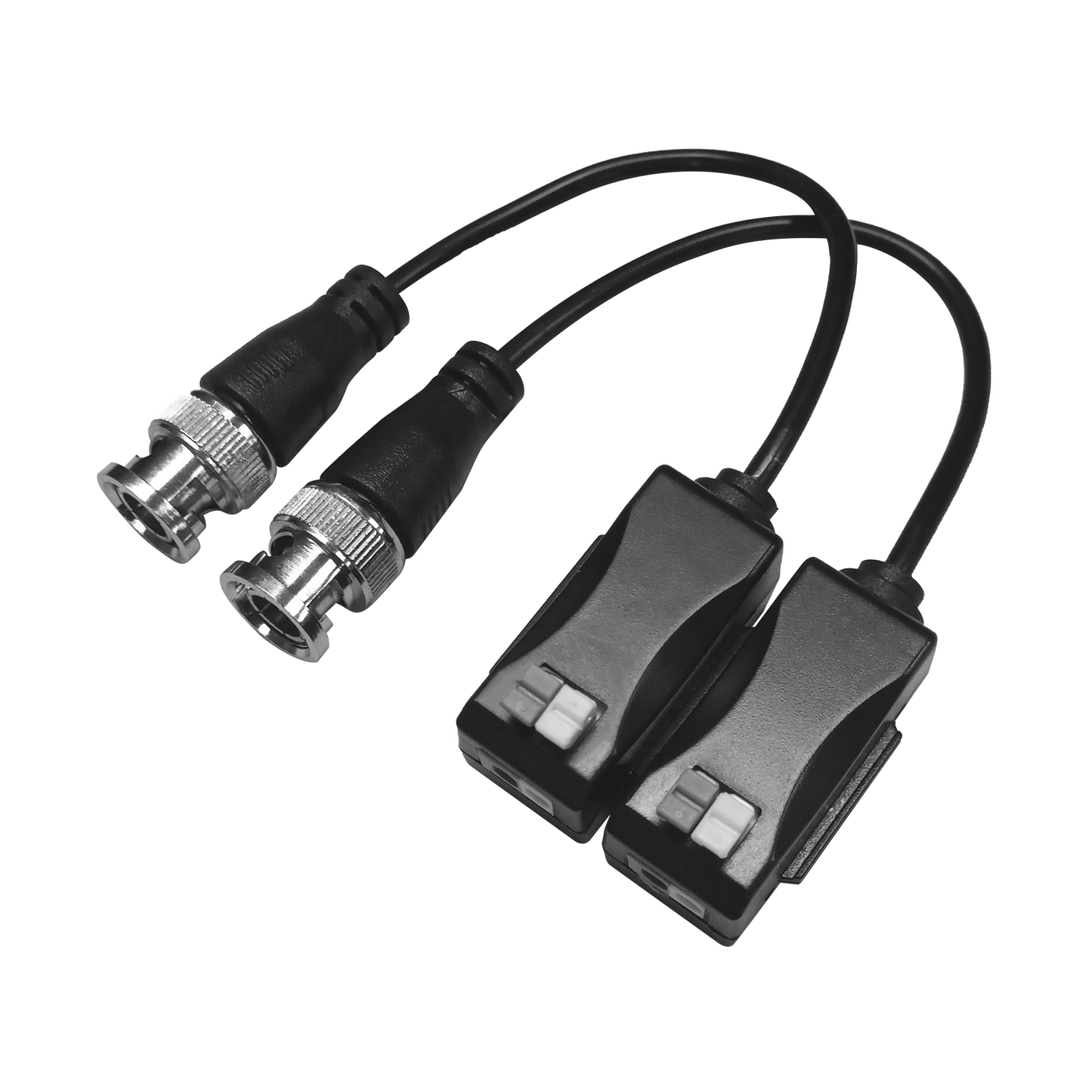 TT101FTURBOZ - Kit de Transceptores (Baluns) con Terminal PUSH SUPERIOR PIG TAIL en ambos conectores, Resolución 4K , Cable flexible COAXIAL Blindado / COAXITRON / AUDIO POR COAXITRON /Conector 100% COBRE / Calidad PREMIUM