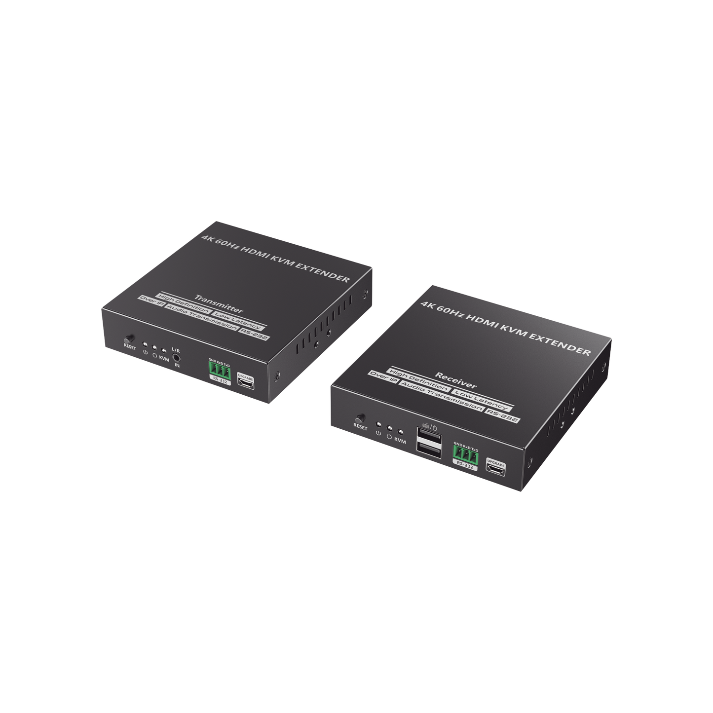 TT582KVM Kit Extensor KVM (HDMI y USB) hasta 120 metros | Transmite el Video y Controla tu DVR vía USB a distancia | Soporta resolución 4K @60Hz | Cat 6, 6a y 7 | Salida Loop en el Tx para visualización local