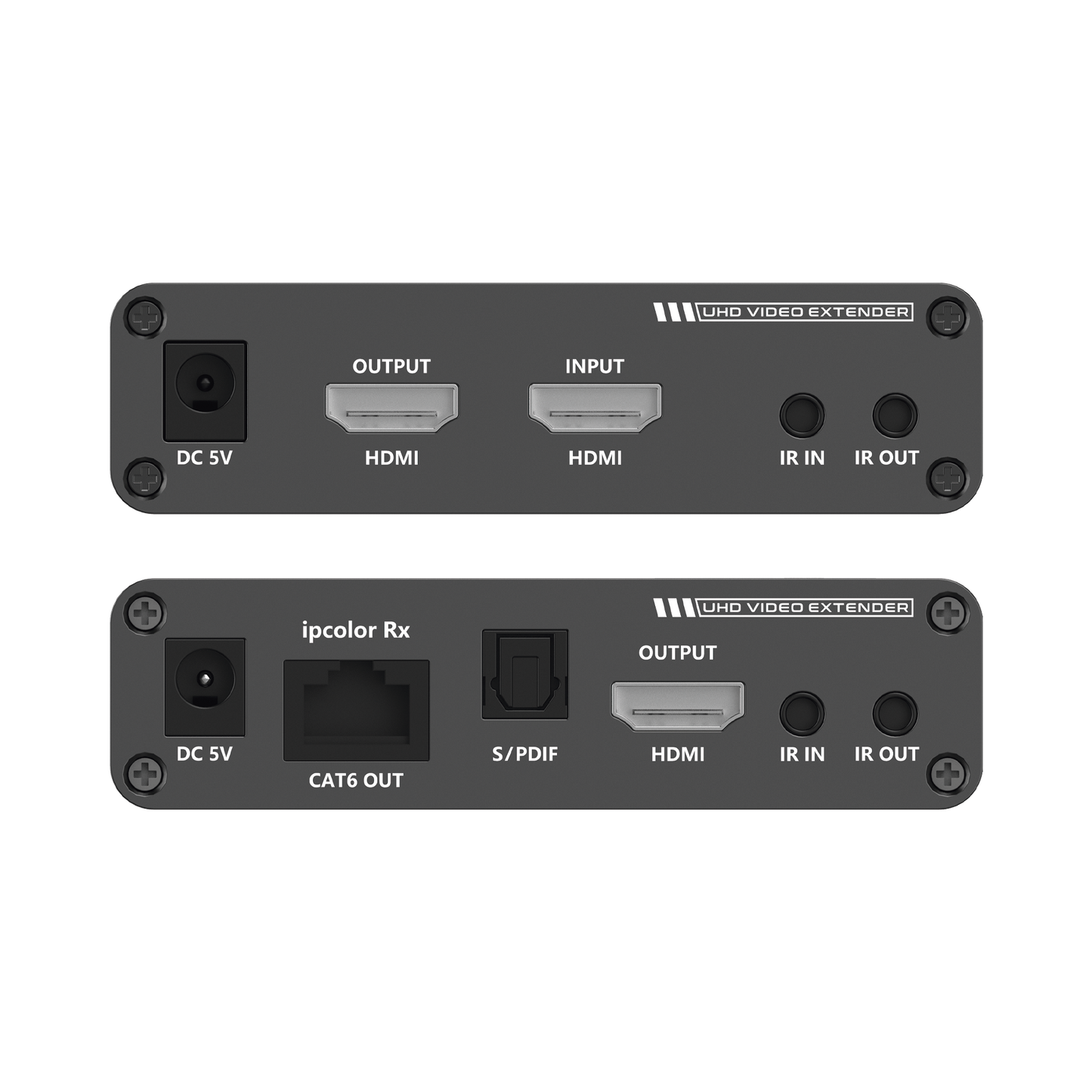 TT-676 - Kit Extensor HDMI hasta 700 metros con Conexión en Cascada / 4K @ 60 Hz/ 70 metros PTP con Cat 6, 6a y 7 / IPCOLOR / CERO LATENCIA / SIN COMPRIMIR / Salida Loop / IR bidireccional / Puerto S/PDIF / Soporta ARC / Soporta 10 TT-676-Rx.