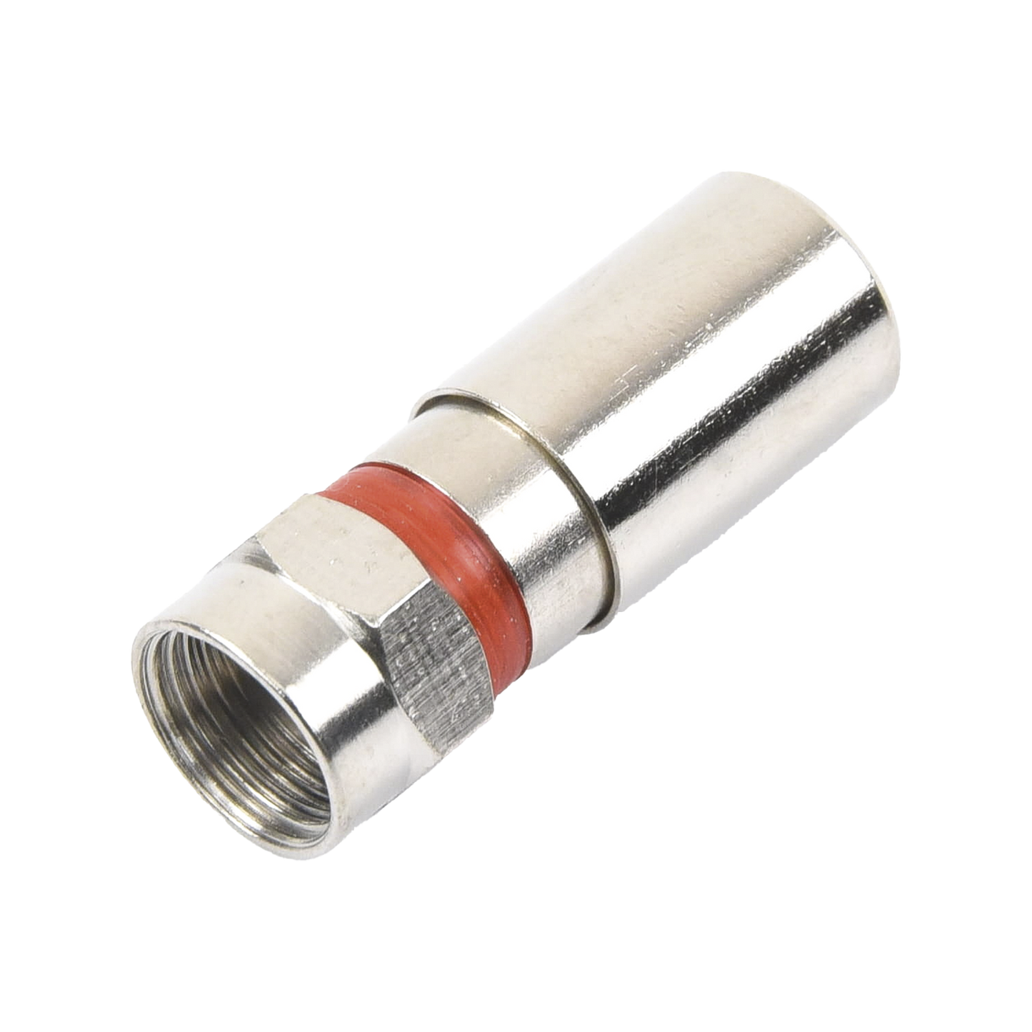 TT-CON-510-RG59 - Conector F Macho de Compresión, Metálico para cable RG-59, Cuerpo de Bronce Niquelado.