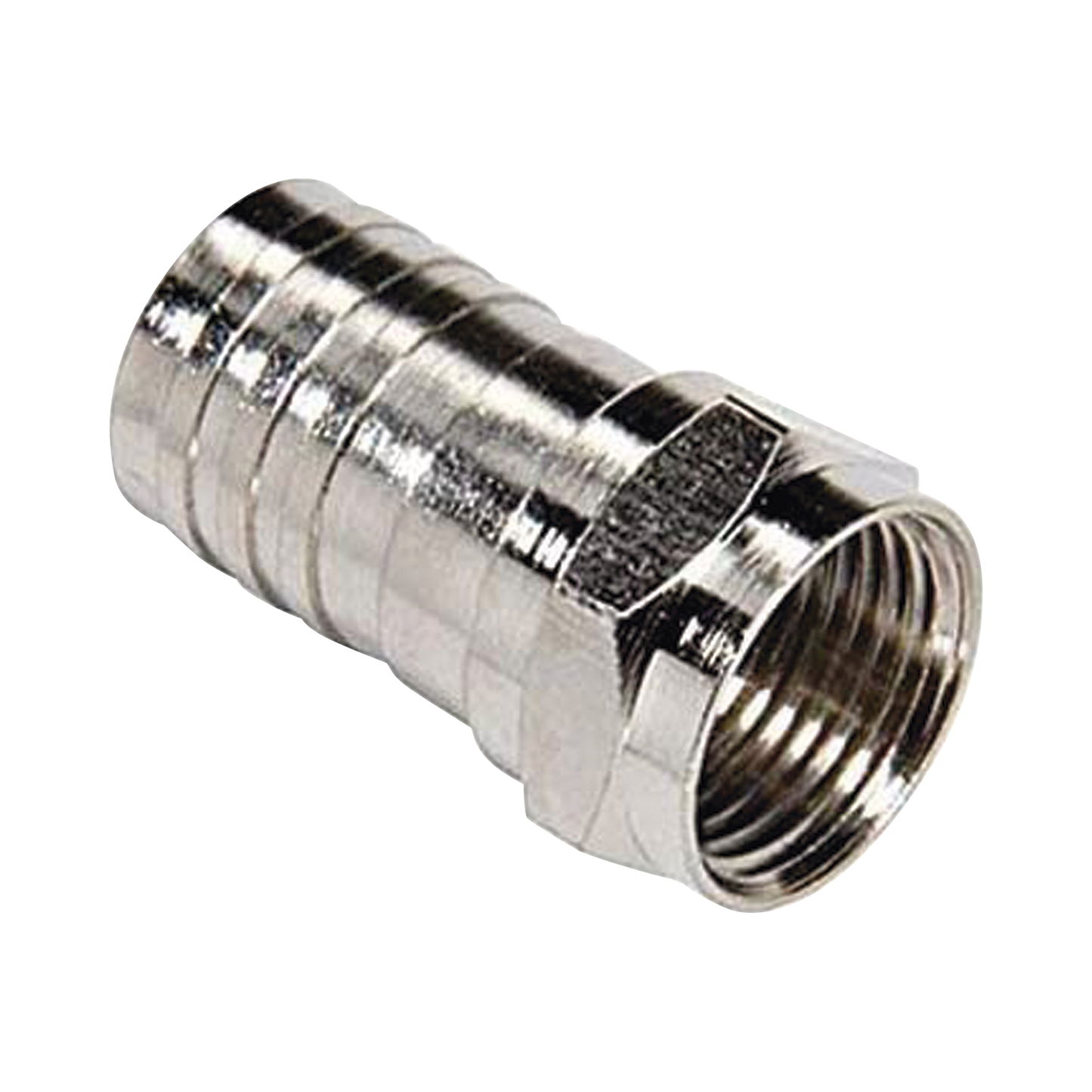 TT-CON-534 - Conector F Macho, Plegable de Doble Blindaje para cable RG-6, Cuerpo de Bronce Niquelado.
