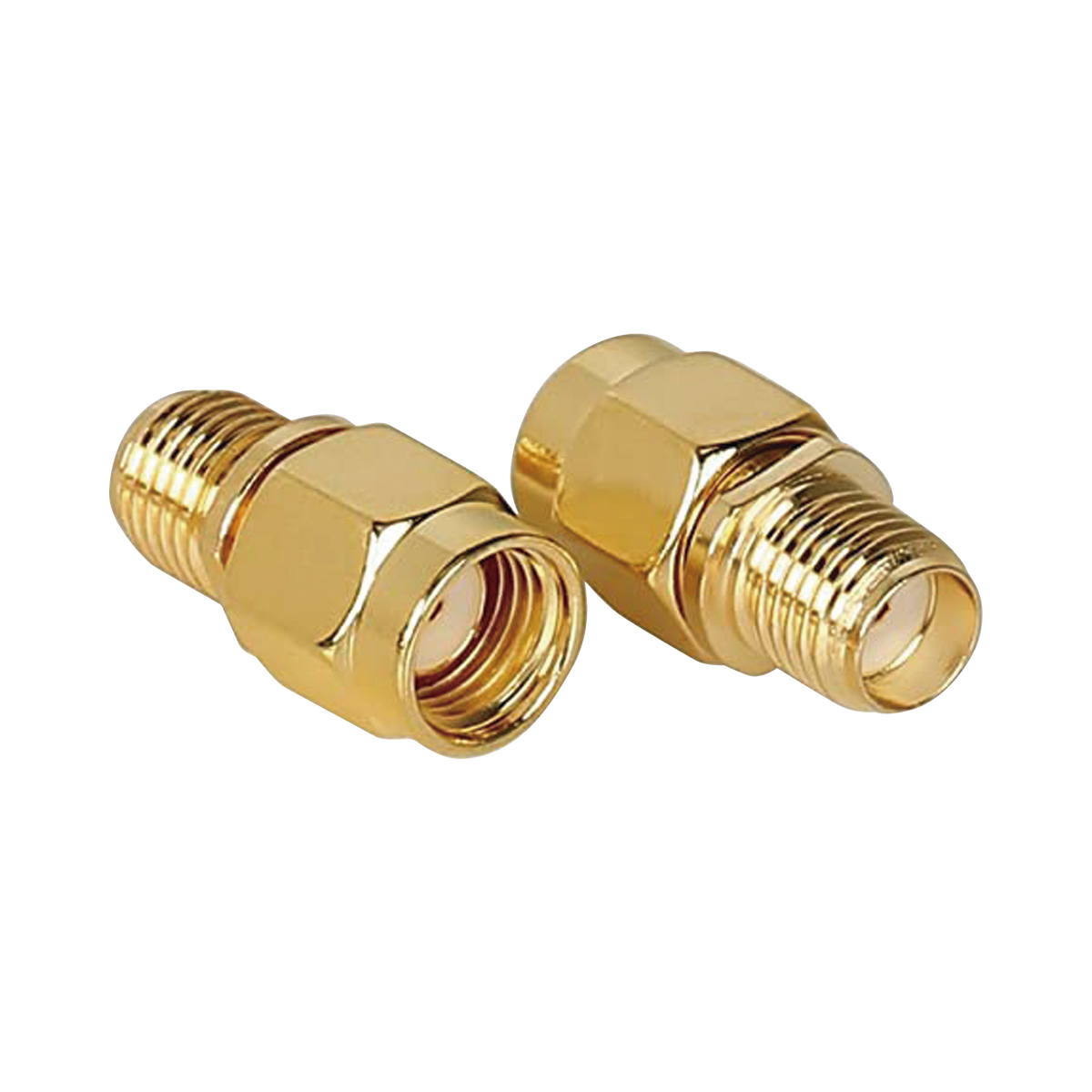 TT-COU-SMA-RPM-SF - Adaptador SMA Macho Inverso a SMA Hembra, Oro/ Oro/ Teflón,