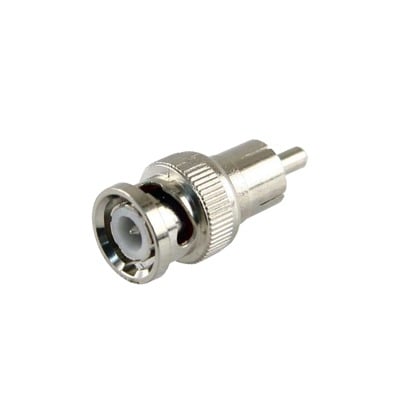 TT-RG-01 Adaptador en línea para 75 Ohm, de conector BNC macho a RCA macho en aplicaciones de Audio-Video para cámaras, monitores y DVR´s.