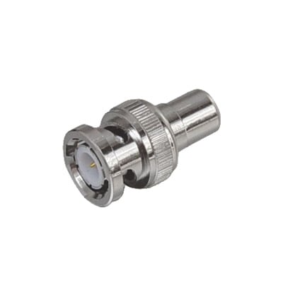 TT-RG-02 Adaptador en línea para 75 Ohm, de conector BNC macho a RCA hembra en aplicaciones de Audio-Video para cámaras, monitores y DVR´s.