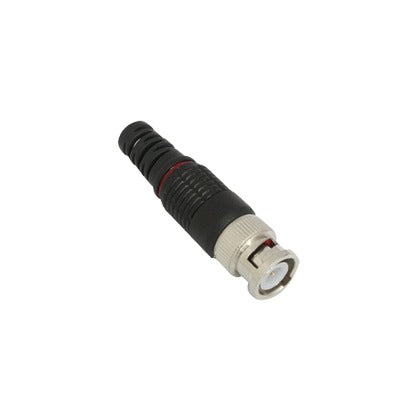 TT-RG-97 - Conector BNC macho en 75 Ohm con Base de Alivio Plástica Negra para Cable Coaxial RG-59/ Níquel/ Oro / Teflón.