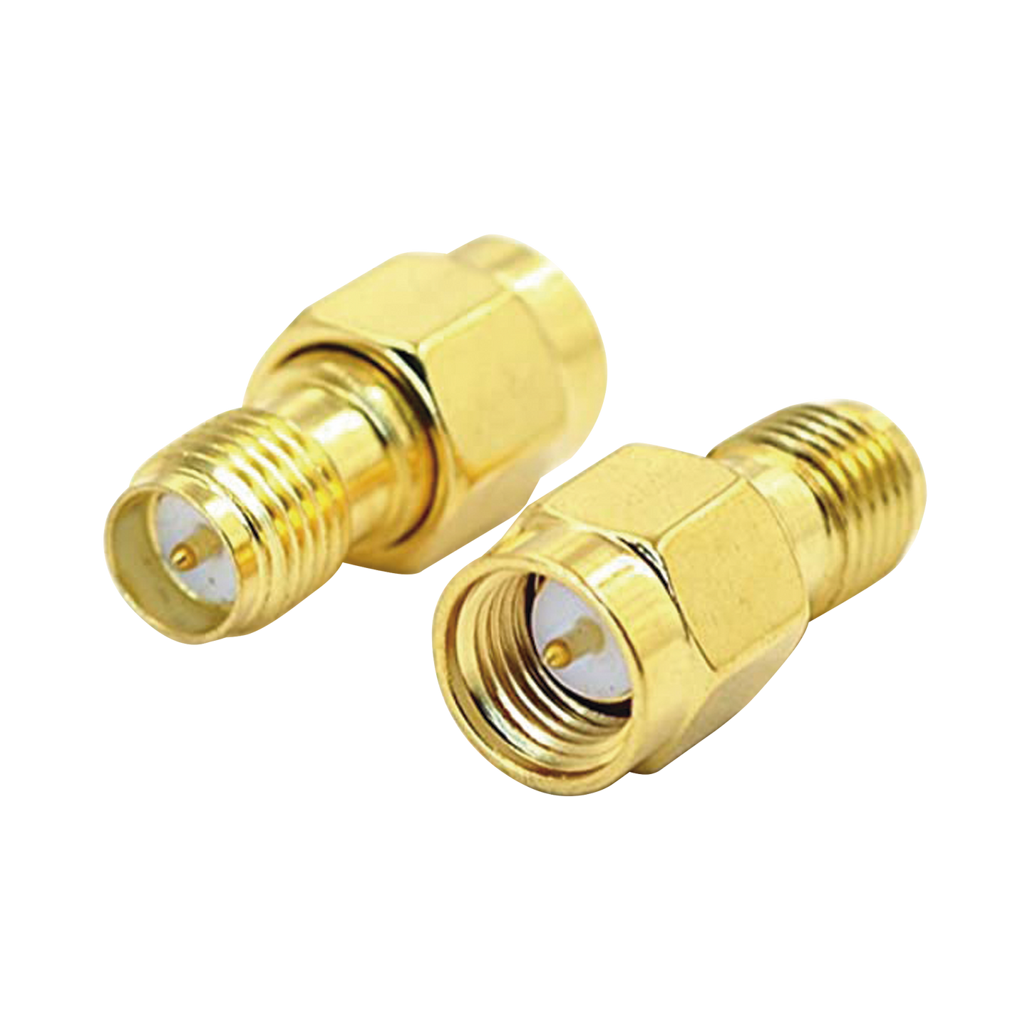 TT-RM-0021 - Adaptador de SMA Macho a SMA Hembra Inverso, Oro/ Oro/ Teflón,