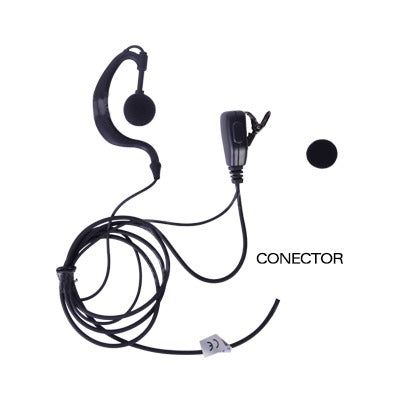 TXEHK - Micrófono - audífono de gancho ajustable al oído con conector de dos pines para KENWOOD Y TXPRO