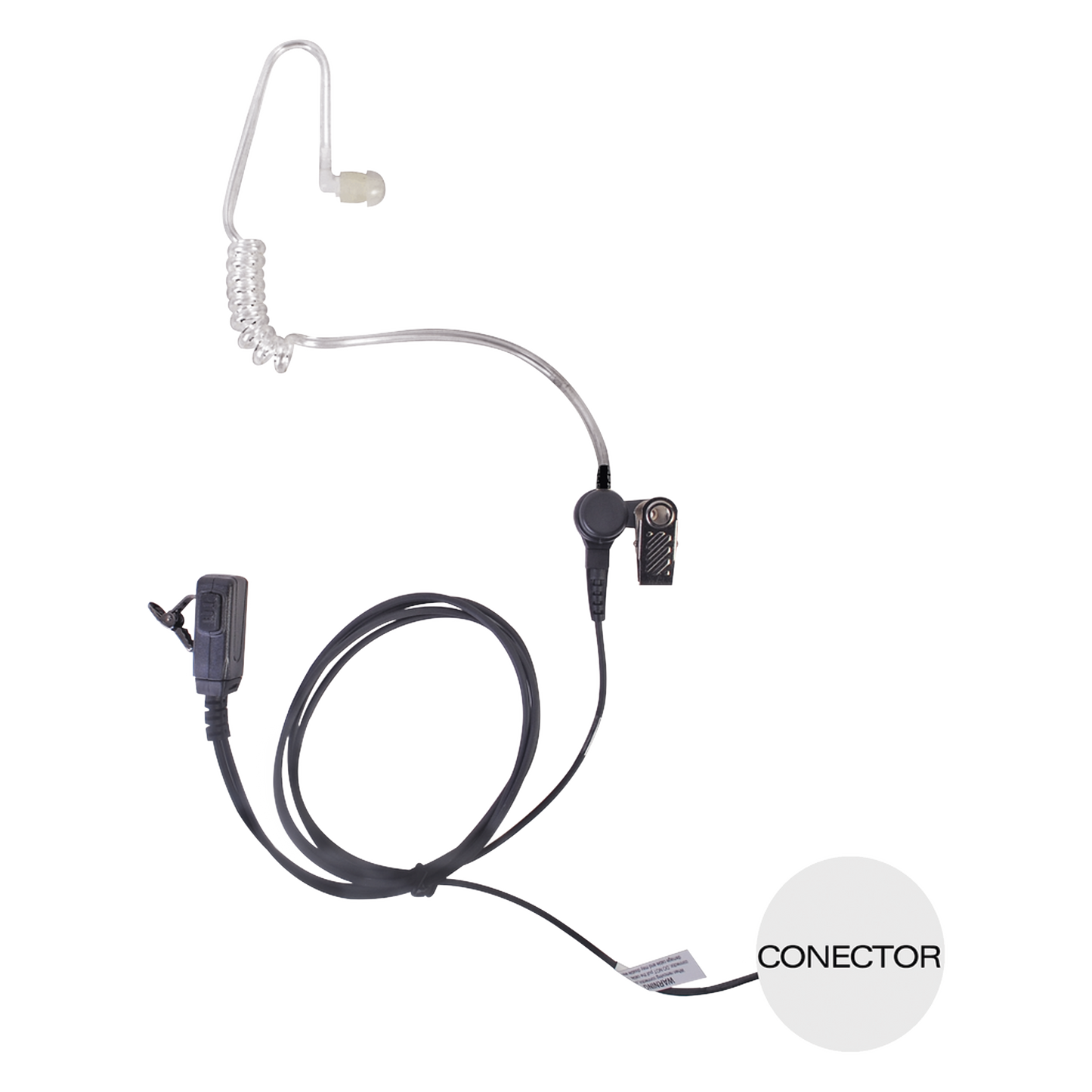 TXEHK04AV2 - Micrófono - audífono de solapa con tubo acústico transparente para KENWOOD PKT23K con tubo acústico de PU (grado médico)