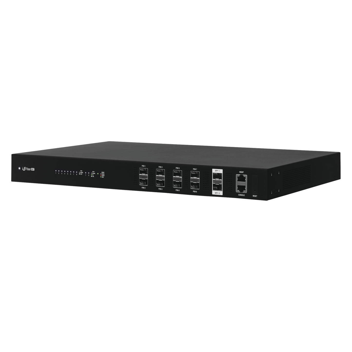 UF-OLT - UFiber GPON OLT, Terminal de línea óptica hasta 1024 ONUs concurrentes, con 8 puertos SFP GPON + 2 puertos SFP+ 10 G