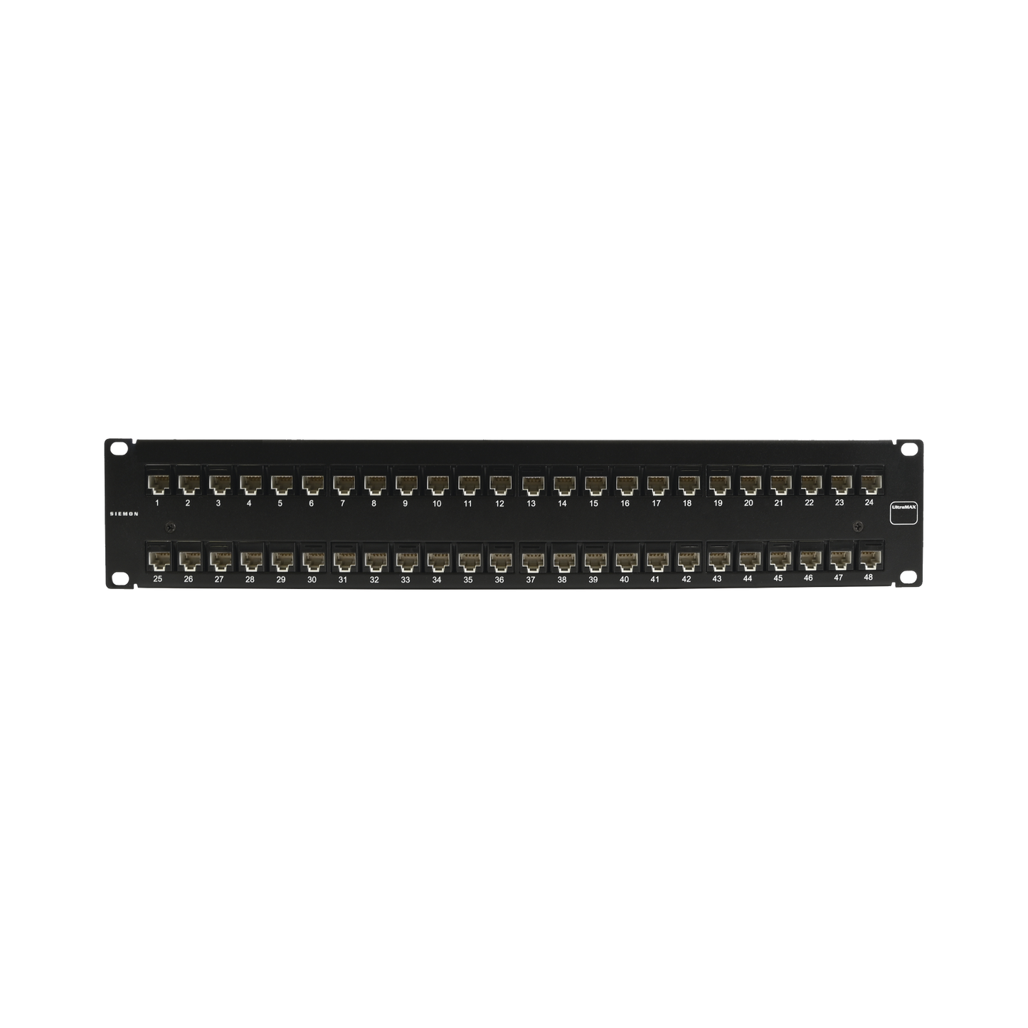 UP5-F2-48L-RS - Patch Panel Ultramax. UTP, Precargado con Jacks Cat5e, 48 Puertos, Plano, 2U