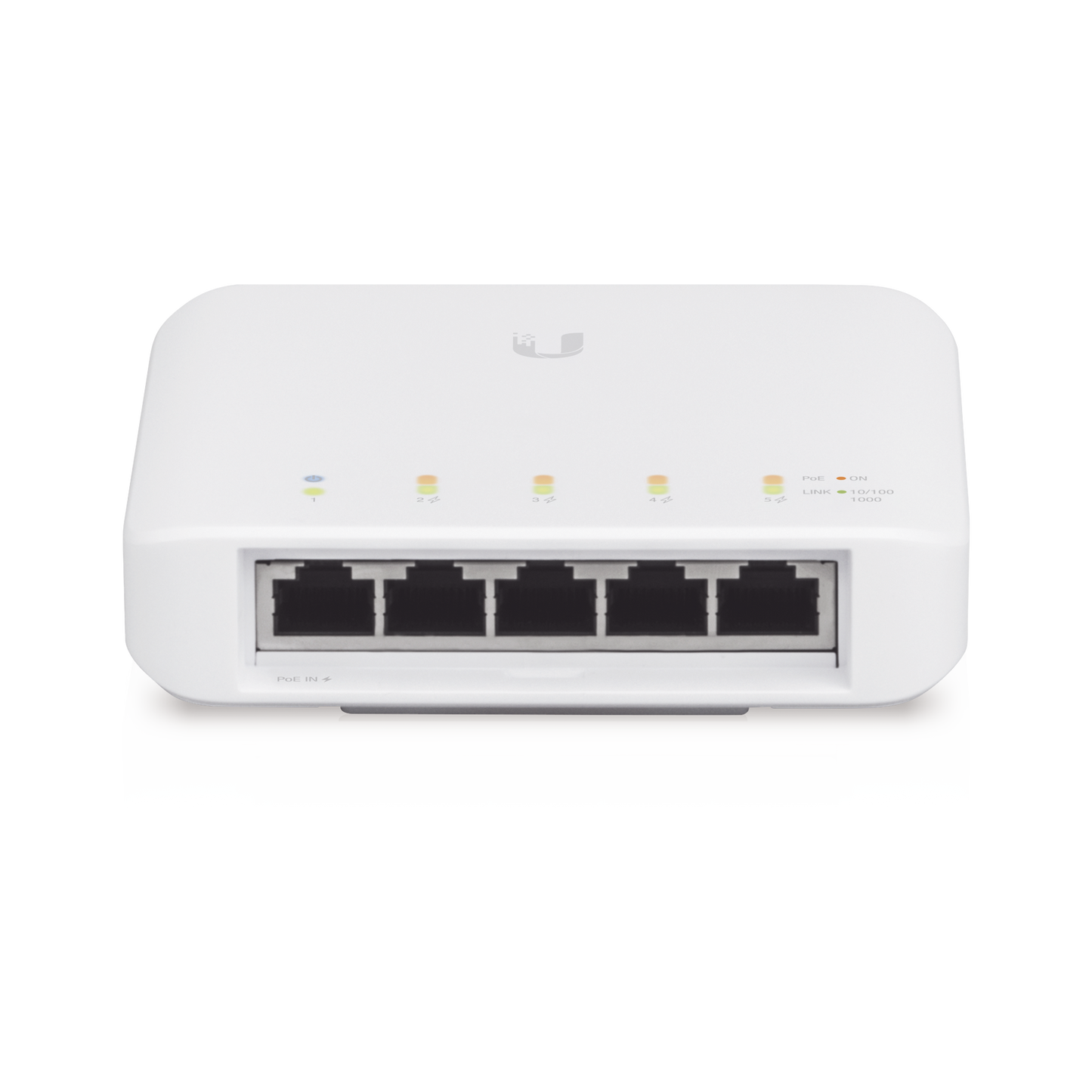 USW-FLEX Switch UniFi FLEX de 5 puertos para semi-exterior IP55 (1 x PoE de entrada 802.3af/at/bt y 4 puertos PoE de salida 802.3af)