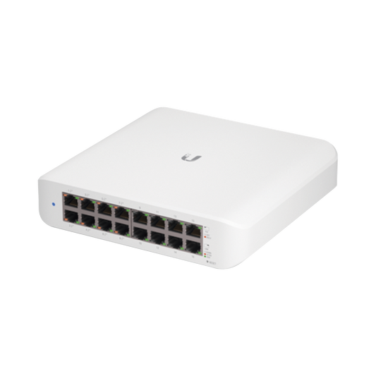 USW-LITE-16-POE Switch UniFi Lite Administrable PoE de 16 Puertos 10/100/1000 Mbps (8 puertos 802.3af/at), 45 W