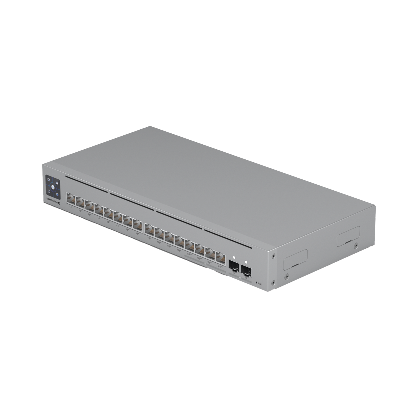 USW-PRO-MAX-16-POE - UniFi Switch Pro Max 16 PoE con funciones Capa 3, 16 puertos EtherLight RGB / (4) puertos 2.5 GbE POE++ y (12) puertos GbE POE+ /(2) puertos SFP+ 10G /con pantalla táctil informativa, hasta 180W de presupuesto POE
