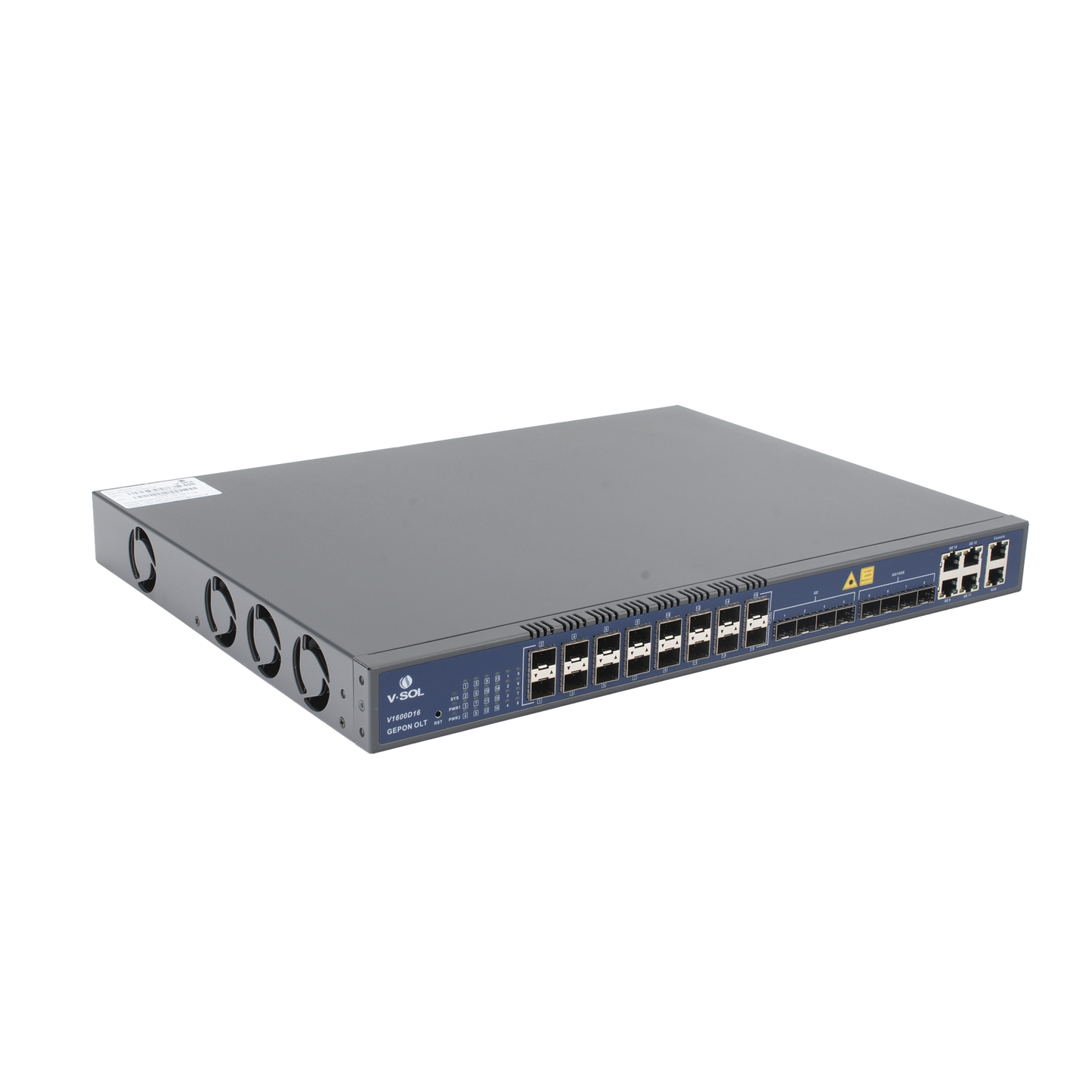 V1600-D16 - OLT de 16 puertos EPON con 12 puertos Uplink (4 puertos Gigabit Ethernet + 4 puertos SFP + 4 puertos SFP+) , hasta 1,024 ONUS