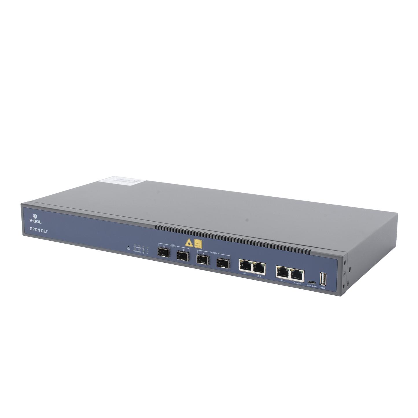 V1600-GT - OLT de 2 puertos GPON + 4 puertos Uplink (2 puertos Gigabit Ethernet + 2 puerto SFP/SFP+) , hasta 256 ONUS